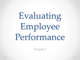 Evaluating Employee Performance