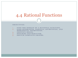 4.4 Rational Functions