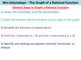 The Graph of a Rational Function