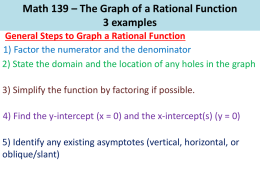Lecture Slides on Graphing Rational Functions