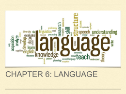 Chapter 6: Language