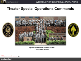 INTRODUCTION TO SPECIAL OPERATIONS Unclassified