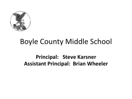 7th and 8th grade Orientation - Boyle County Schools District