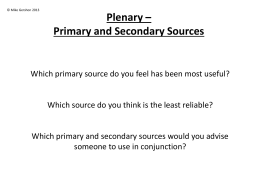 p.14 Plenary - Primary and secondary sources