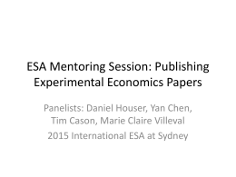 Publishing Experimental Economics Papers