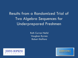 Early Results from a Randomized Trial of Two Algebra Sequences