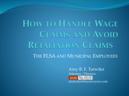 Wage and Retaliation Claims Wage-Law