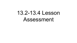 13.2-13.4 Lesson Assessment