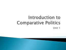 Unit 1 Introduction to Comparative Politics Student