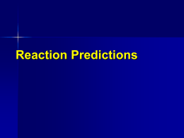 Reaction Predictions - MallardCreekChemistry