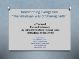 Transforming Evangelism - Florida Conference Lay Servant Ministries