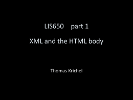 XML and the HTML body