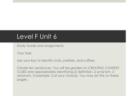 Level F Unit 6