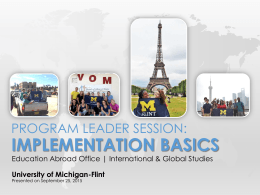 Program Leader Session - University of Michigan