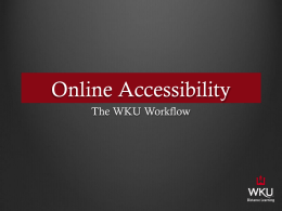 WKU Online Accessibility Workflow