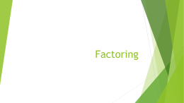 Factoring - About Me