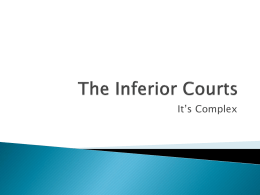 The Inferior Courts