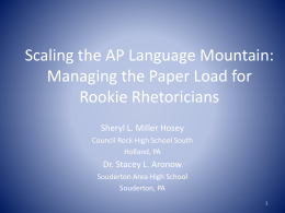 Scaling the AP Language Mountain: Managing