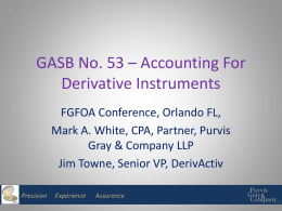 GASB No. 53 * Accounting For Derivative Instruments
