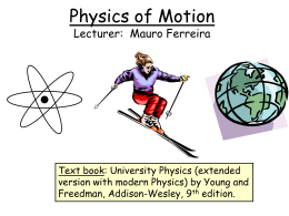 Physics of Motion Lecturer: Mauro Ferreira
