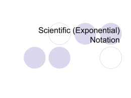 Scientific (Exponential) Notation - burgess