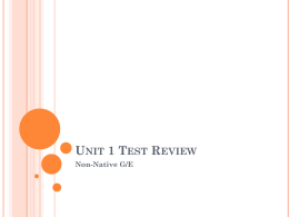 Unit 1 Test Review