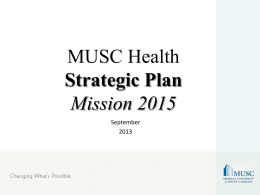 MUSC Health Mission 2015