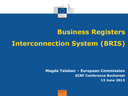 Business Registers Interconnection System (BRIS) - ECRF