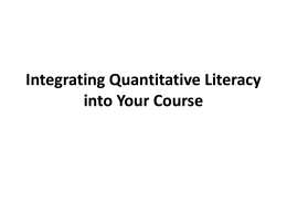 Making your class a Quantitative Literacy course