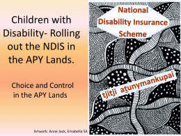 NDIS rollout in APY Lands NDS presentation