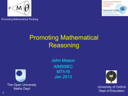 MT19 Reasoning Mathematically
