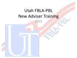 Newer Adviser Training - Utah Business Education