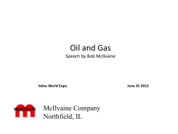 Oil and Gas - The McIlvaine Company