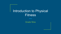 Introduction to Physical Fitness