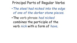 Principal Parts of Regular Verbs