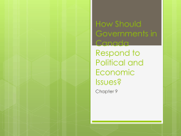 How Should Governments in Canada Respond to Political and