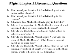 Night Chapter 1 Discussion Questions