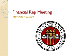 Financial Rep Meeting - Information Technology Services
