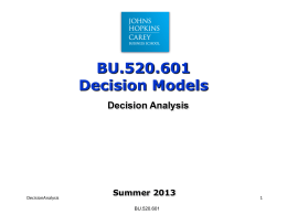 Decision Analysis Models