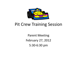 Pit Crew Training Session - Briarcliff Elementary School 3rd Grade