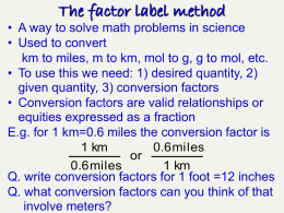 Factor Label Method