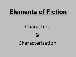 Characters and Characterization