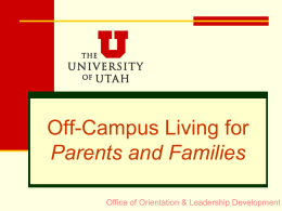 Commuting to the U from Off-Campus or Home