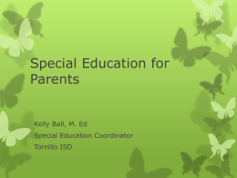 Special Education for Parents - Tornillo Independent School District