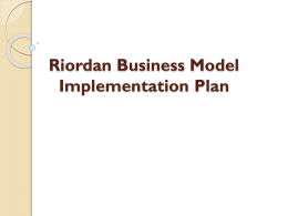 Riordan Business Model Implementation Plan