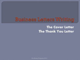 Business Letters Writing