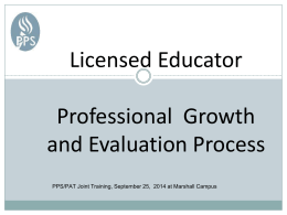 Licensed Educator Process for Professional Growth