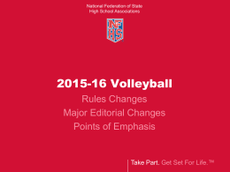 2015-16 NFHS Volleyball Rules