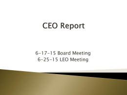 CEO Report