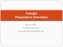 Fulbright Preacademic Orientation